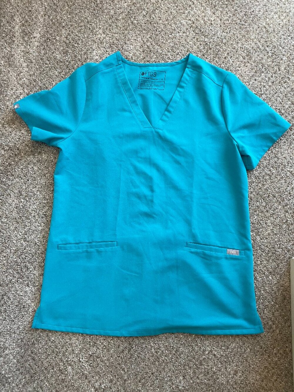 FIGS Teal Casma Three-Pocket Scrub Top